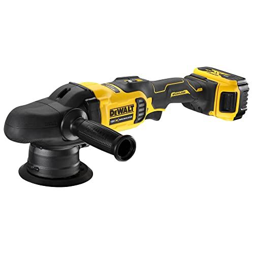 DEWALT DCM848P2-QW (Polisseuse à Double action XR 18V 5Ah Li-Ion Brushless - 2 Batteries Jaune)