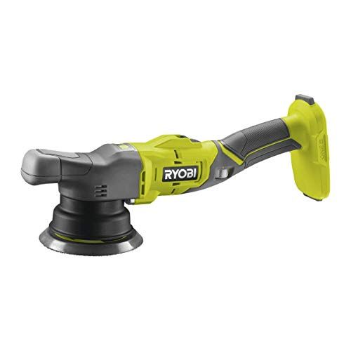 RYOBI R18P-0 Polisseuse 18V ONE+ (3000-7500 osc/min, Diam. Oscillation 8 mm, Patin 125 mm, Livrée avec 3 Patins de Lustrage, Polissage et Finition)