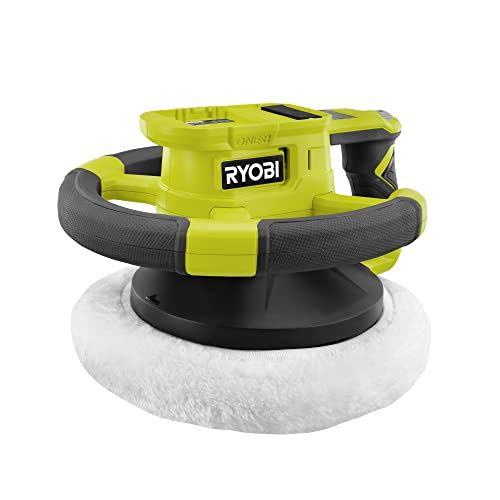 RYOBI RBP18250-0 Polisseuse 18V (1 500–3 500 osc/min, patin 250 mm, 5 vitesses, Livrée avec 1 bonnet de polissage, 1 bonnet en tissu éponge)