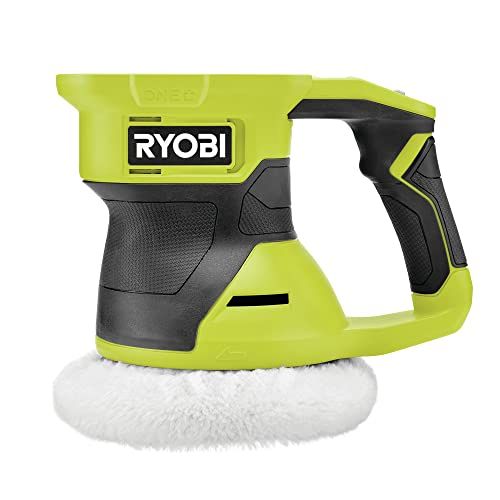 RYOBI RBP18150-0 Polisseuse sans fil 18Volts ONE+ (patin 150 mm, Livrée avec 1 bonnet de polissage de 150 mm, 1 bonnet en tissu éponge de 150 mm) (Sans batterie)